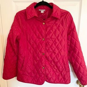 Red Quilted Button Front Jacket Sz MP